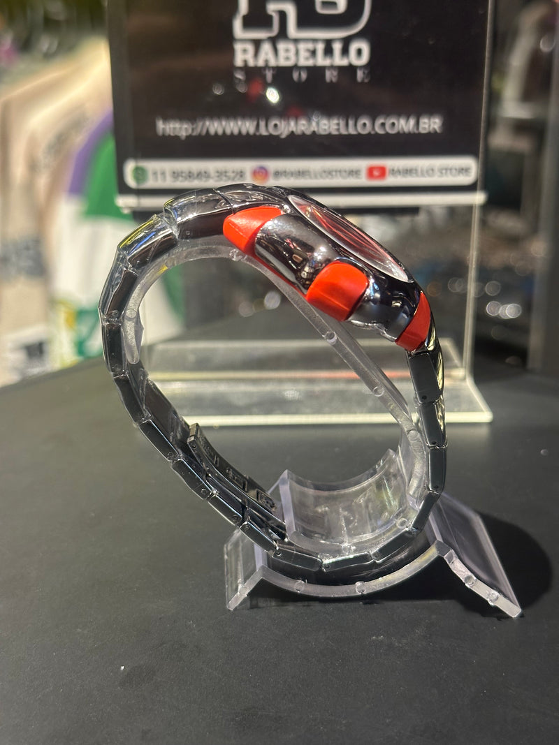 Relógio Oakley Blade II Silver Fundo Vermelho - Pronta Entrega