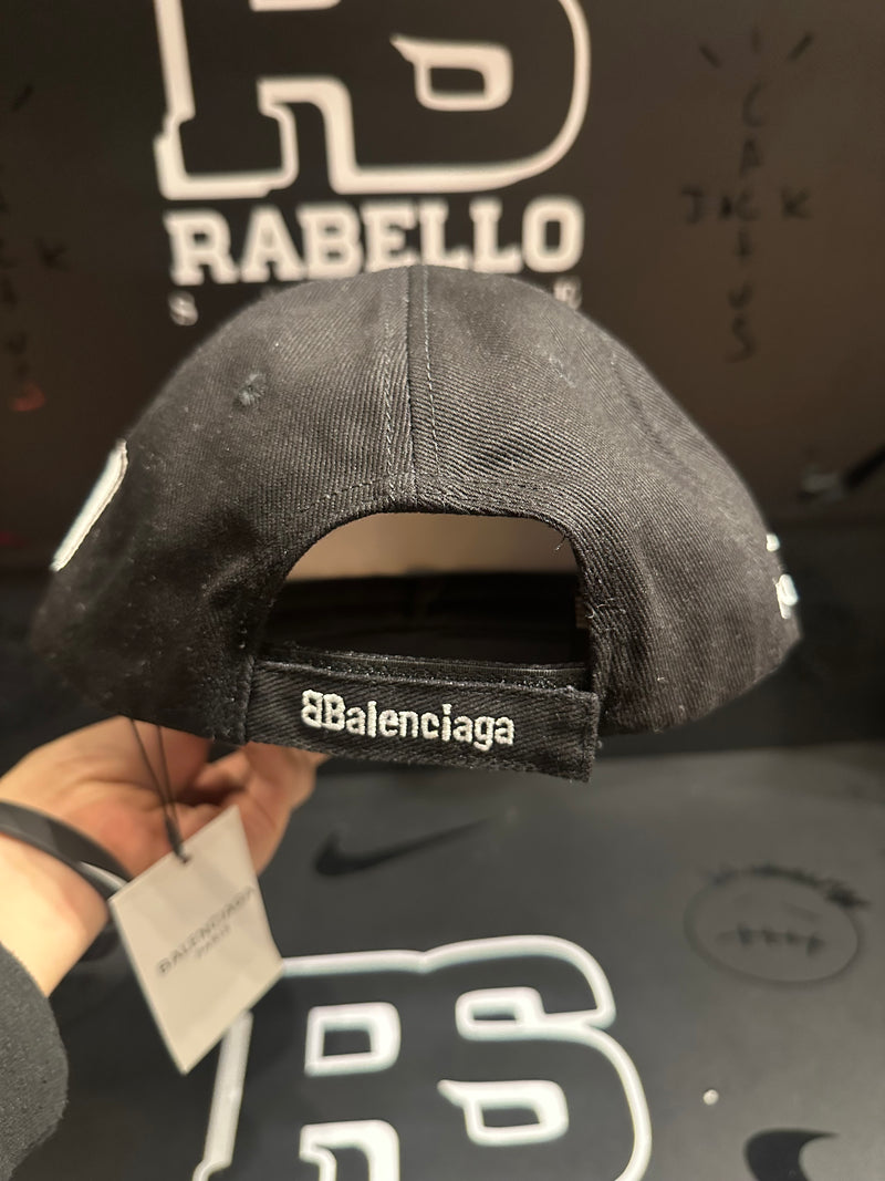 Boné Balenciaga Preto Aba Curva Soccer Cap - Pronta Entrega