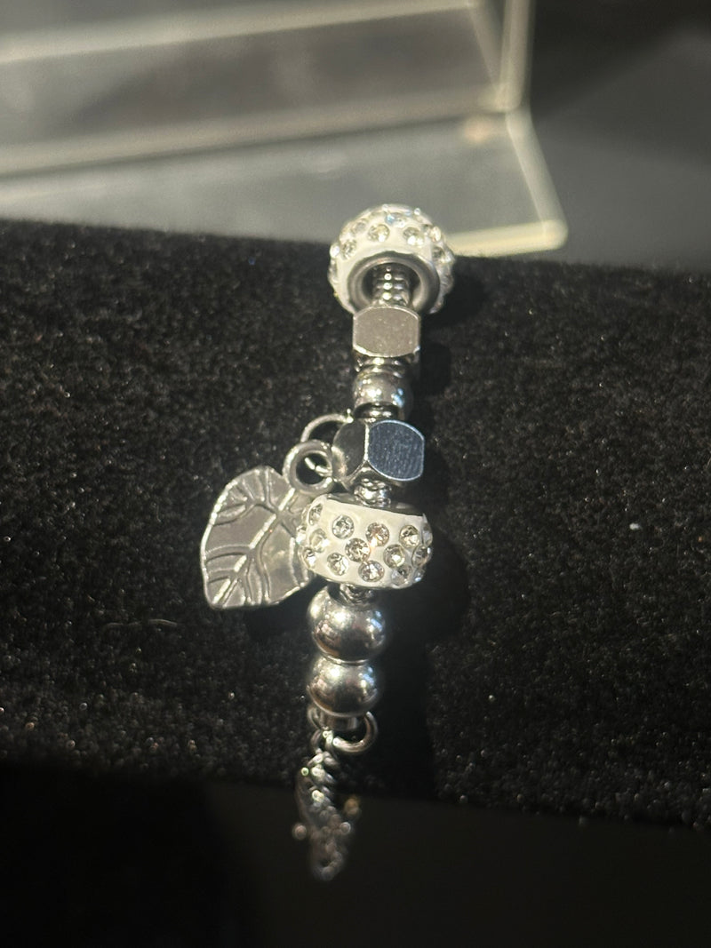 Pulseira Prata Multi Berloques Cravejados - Pronta Entrega