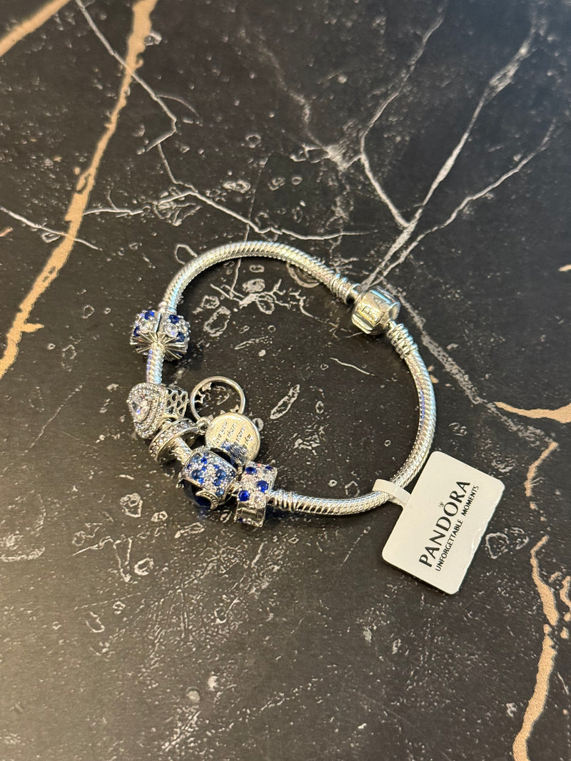 Bracelete Pandora Prata com Berloques - Pronta Entrega