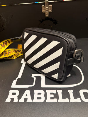 Bolsa Off-White Cross Body Listas Industrial Blinder Preto - Pronta Entrega