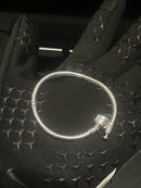 Bracelete de Prata em Trama com Fecho Retangular - Pronta Entrega