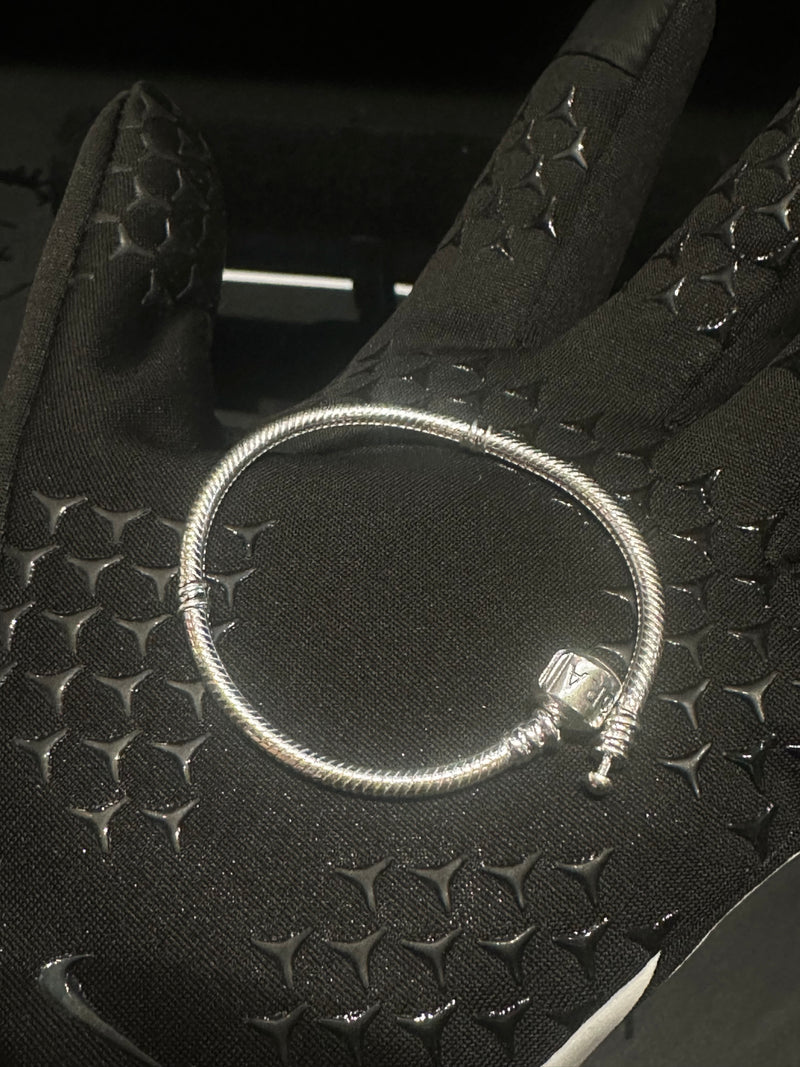Bracelete de Prata em Trama com Fecho Retangular - Pronta Entrega