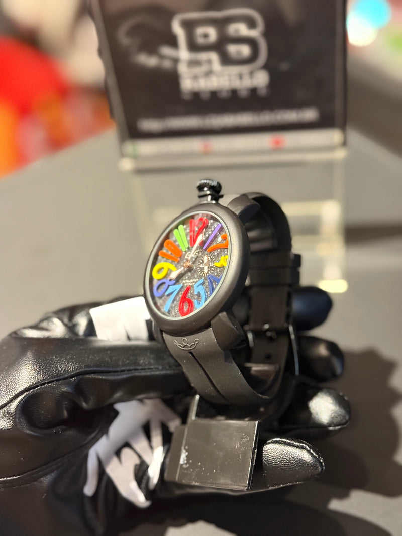 Relógio Gaga Milano Preto 44MM Emborrachado - Pronta Entrega