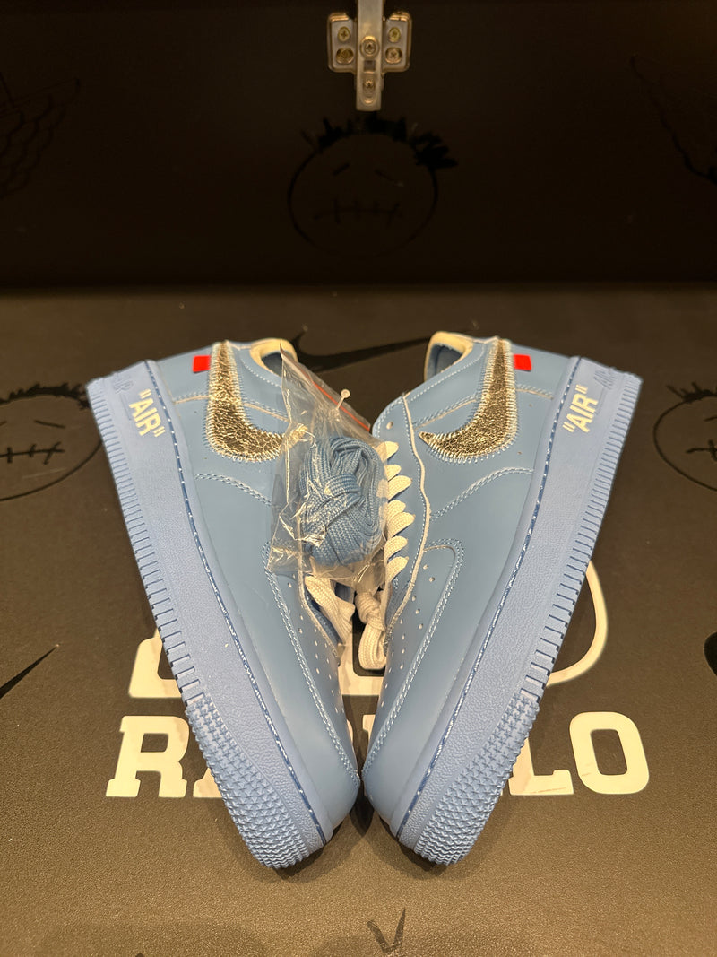 Tênis Air Force 1 Low X Off-White MCA University Blue/Metallic Silver-White - Pronta Entrega