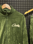 Conjunto Corteiz VVS Velour Jacket Green - Pronta Entrega