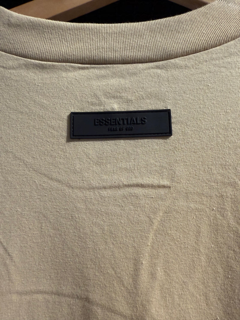 Camiseta Essentials Logo Oversized Bege - Pronta Entrega