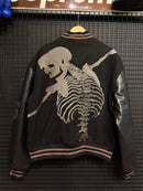 Jaqueta Varsity Godspeed Skeleton Black - Pronta Entrega