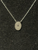 Corrente Veneziana Prata Pingente Duplo Estrela de Davi/Pai Nosso 35 CM - Pronta Entrega