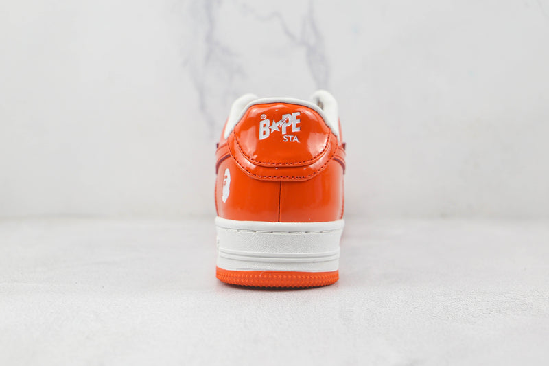 Bape Sta Patent Leather Orange White - Encomenda
