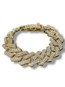 Pulseira Dourada Cravejada Em Zicornia Cúbica 20 CM - Pronta Entrega