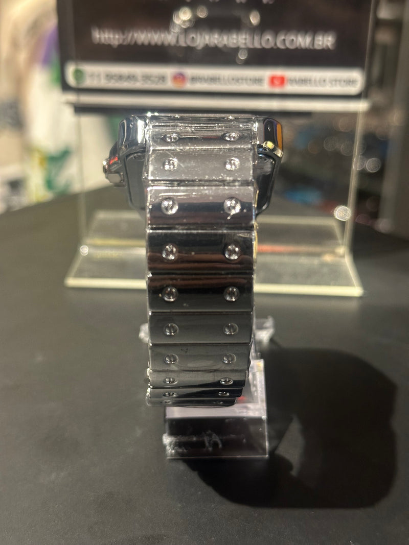 Relógio Cartier Silver Fundo Black - Pronta Entrega