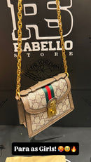 Bolsa Gucci Feminina Couro Fecho Gold Crossbody Branca - Pronta Entrega