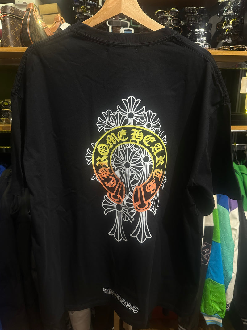 Camiseta Chrome Hearts Preta Logo Amarelo - Pronta Entrega