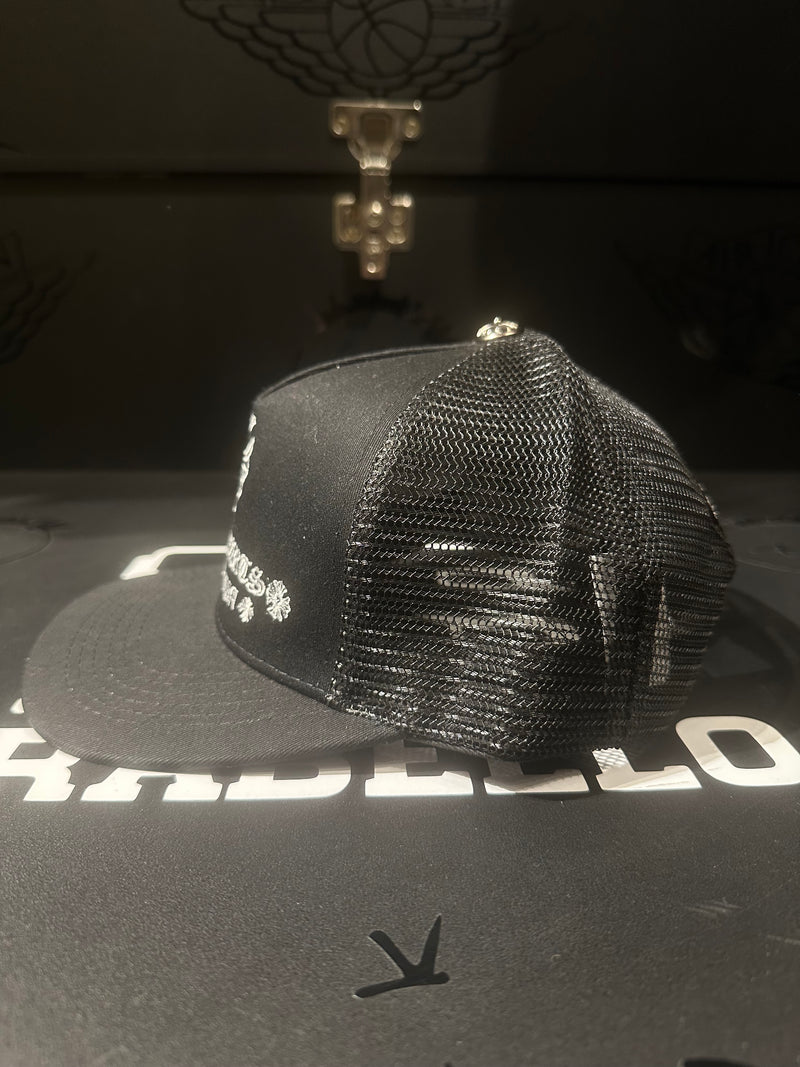 Boné Trucker Aba Reta Chrome Hearts Black - Pronta Entrega