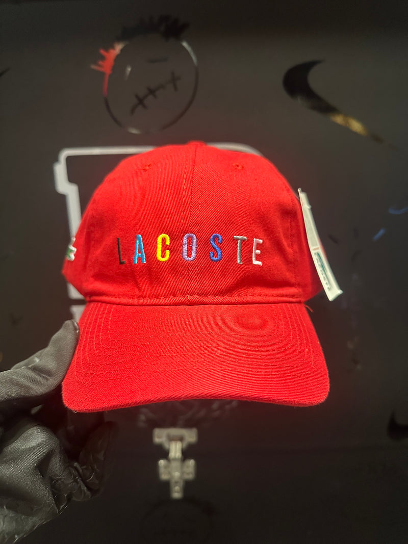 Boné Aba Curva Lacoste Color Vermelho - Pronta Entrega