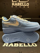 Tênis Air Force 1 Low X Off-White MCA University Blue/Metallic Silver-White - Pronta Entrega