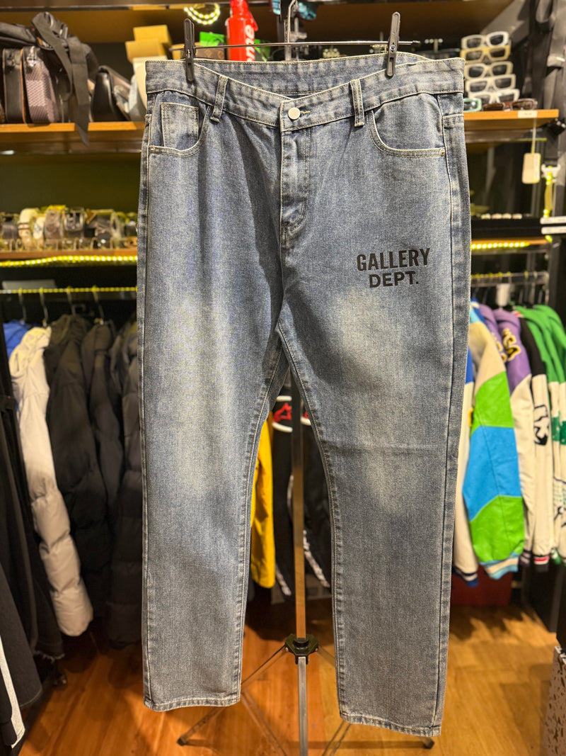 Calça Gallery Dept. jeans Marinho Lavado Logo Preto - Pronta Entrega