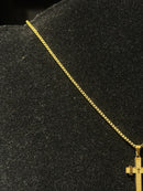 Corrente Banhada Pingente Cruz/Pai Nosso 25 CM - Pronta Entrega