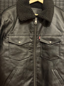 Jaqueta Couro Levi’s Gola Sherpa Black - Pronta Entrega
