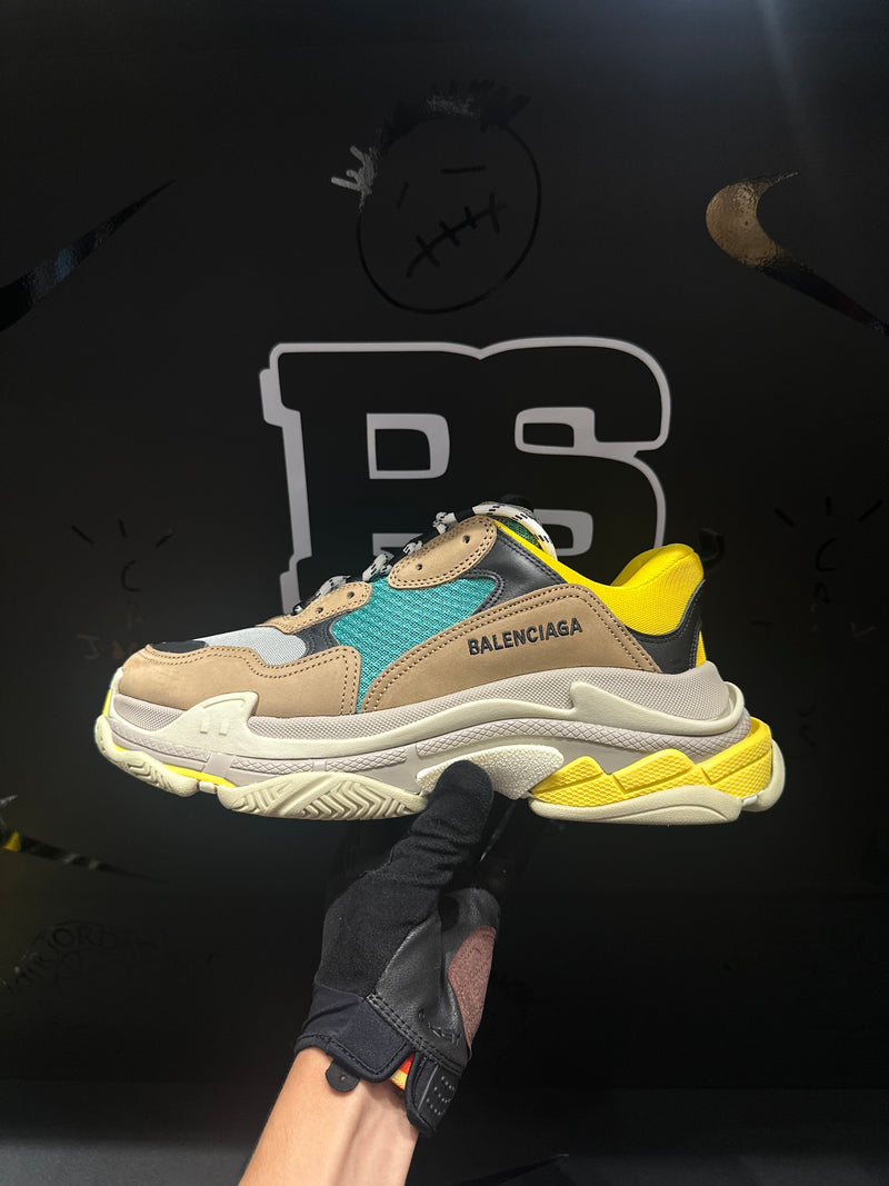 Tênis Balenciaga Triple S Beige Green Yellow - Pronta Entrega