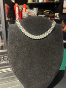 Corrente Cravejada Em Zicornia Cubica Prata 40 CM - Pronta Entrega