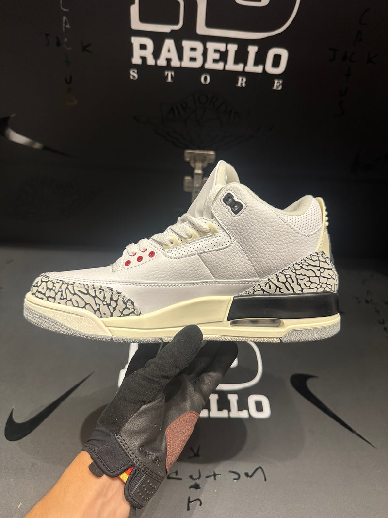 Tênis Nike Air Jordan 3 White Cement Reimagined - Pronta Entrega