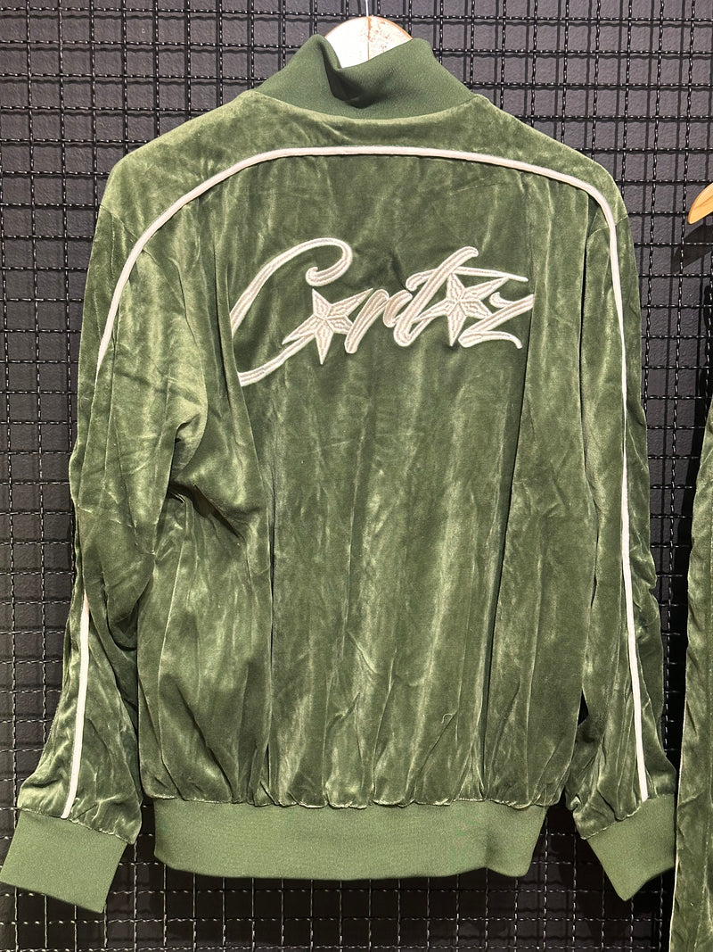 Conjunto Corteiz VVS Velour Jacket Green - Pronta Entrega