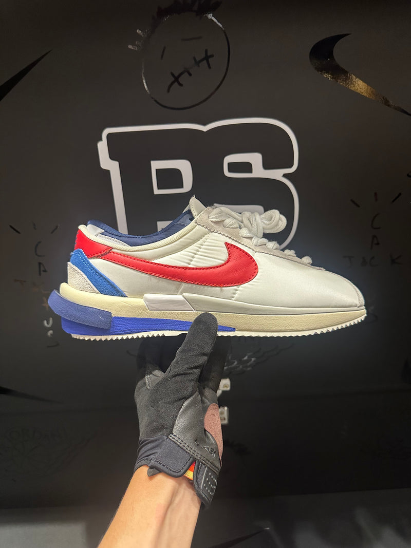 Tênis Nike Zoom Cortez X Sacai White University Red Blue - Pronta Entrega
