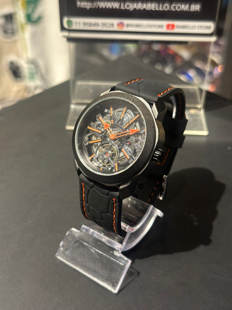 Relógio Bvlgari Octo Black/Orange - Pronta Entrega