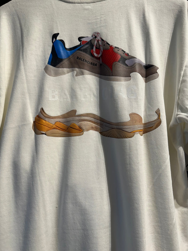 Camiseta BALENCIAGA Tênis Triple S Branco - Pronta Entrega