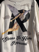 Camiseta REPRESENT ‘STORMS IN HEAVEN’ Branca  - Pronta Entrega