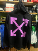 Moletom com Gorro Off-White Caravaggio Print Black Cyclamen - Pronta Entrega