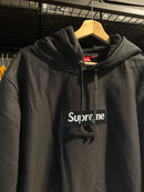 Moletom Supreme Box Logo com Capuz Preto - Pronta Entrega