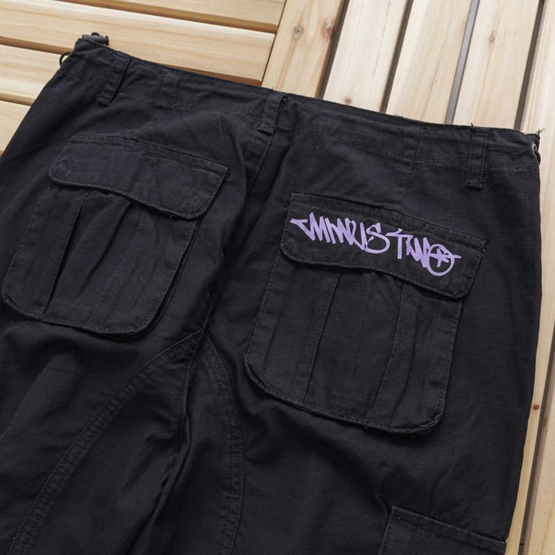 Calça Minus Two Cargo Preto/Roxa - Encomenda