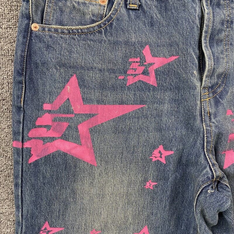 Calça Jeans Sp5der Pink Stars - Encomenda