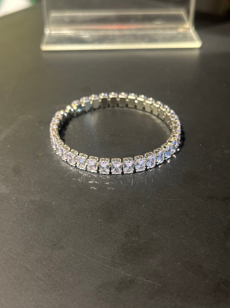 Pulseira Prata Em Zicornia Cúbica - Pronta Entrega