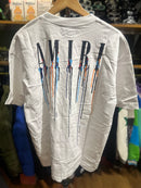 Camiseta Amiri Logo Multicolor Branca - Pronta Entrega