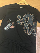 Conjunto Syna Camiseta + Short Black/Rose - Pronta Entrega