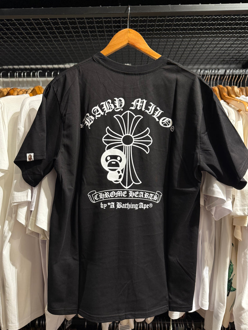 Camiseta BAPE Bayb Milo X Chrome hearts Preta - Pronta Entrega