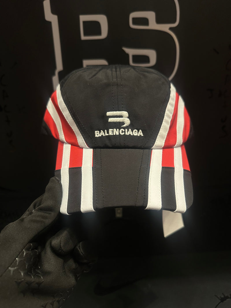 Boné Aba Curva Balenciaga Paris Black/White/Red - Pronta Entrega