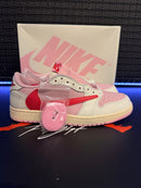 Tênis Nike Air Jordan 1 Low x Travis Scott "Sail Tropical Pink" - Pronta Entrega