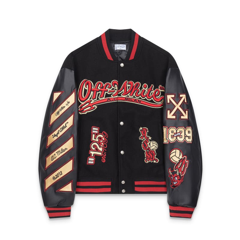 Jaqueta Varsity Off-White x AC Milan Black Red - Encomenda
