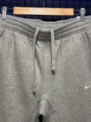 Calça Moletom Nike Swoosh Cinza ( Sem Punho )- Pronta Entrega
