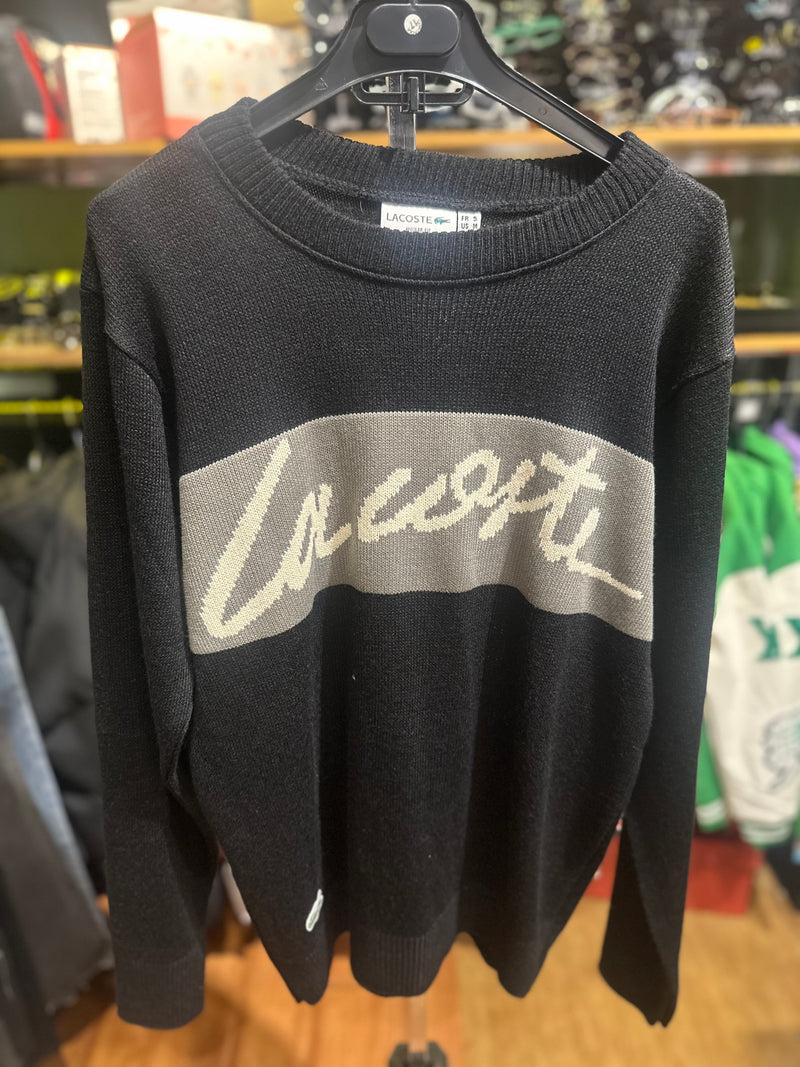 Suéter Lacoste Preto/Cinza - Pronta Entrega