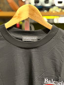 Camiseta Balenciaga Preta Logo Red White - Pronta Entrega