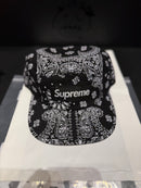 Boné Supreme 5 Panel Bandana Camp Cap Black - Pronta Entrega