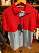 Camisa Polo Aleatory Azul/Vermelho - Pronta Entrega