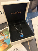 Colar PANDORA Blue Murano Glass Butterfly Set Necklace with Pendant 925 Silver - Pronta Entrega