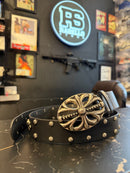 Cinto Chrome Hearts 105 CM Couro Liso Fivela Metal  - Pronta Entrega